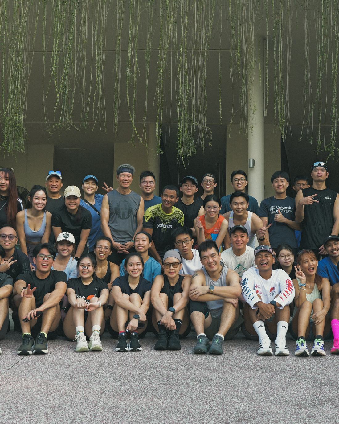 The start line, the whole group before setting off